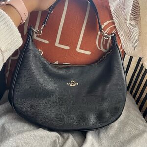 Coach Black Pebbled Leather Hobo Bag